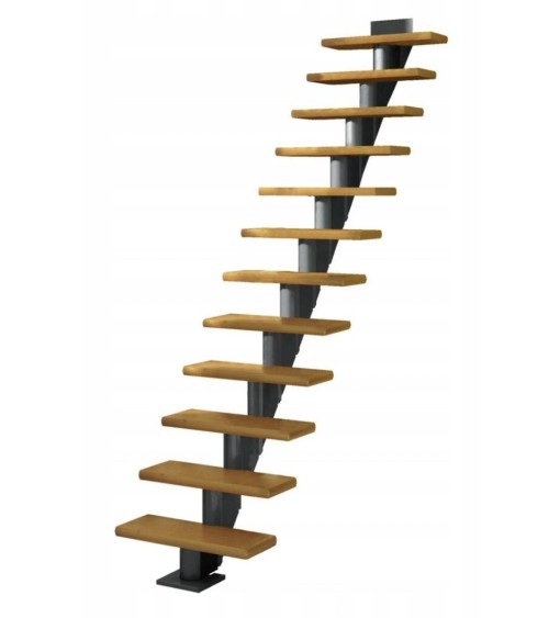 Escalier Modulaire HAMBURG - Hauteur à franchir 222cm à 258cm, Lx79 cm