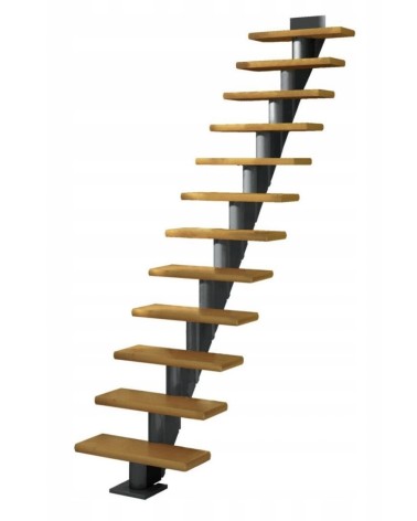 Escalier Modulaire HAMBURG - Hauteur à franchir 222cm à 258cm, Lx79 cm