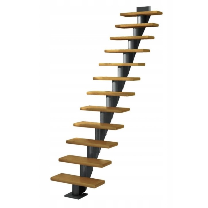 Escalier Modulaire HAMBURG - Hauteur à franchir 222cm à 258cm, Lx79 cm