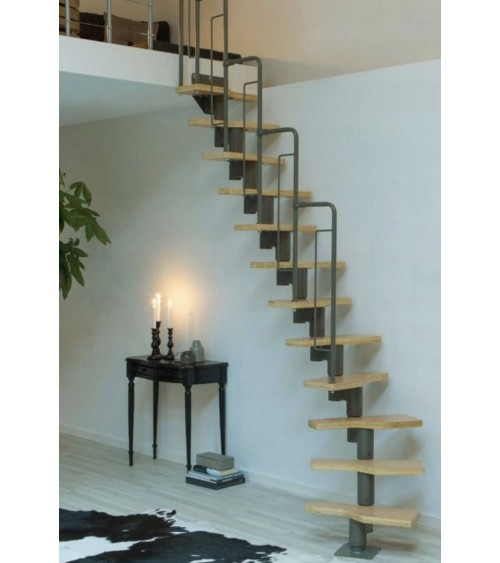 Escalier modulaire Graz - Hauteur à franchir 222cm à 270cm, Lx580cm