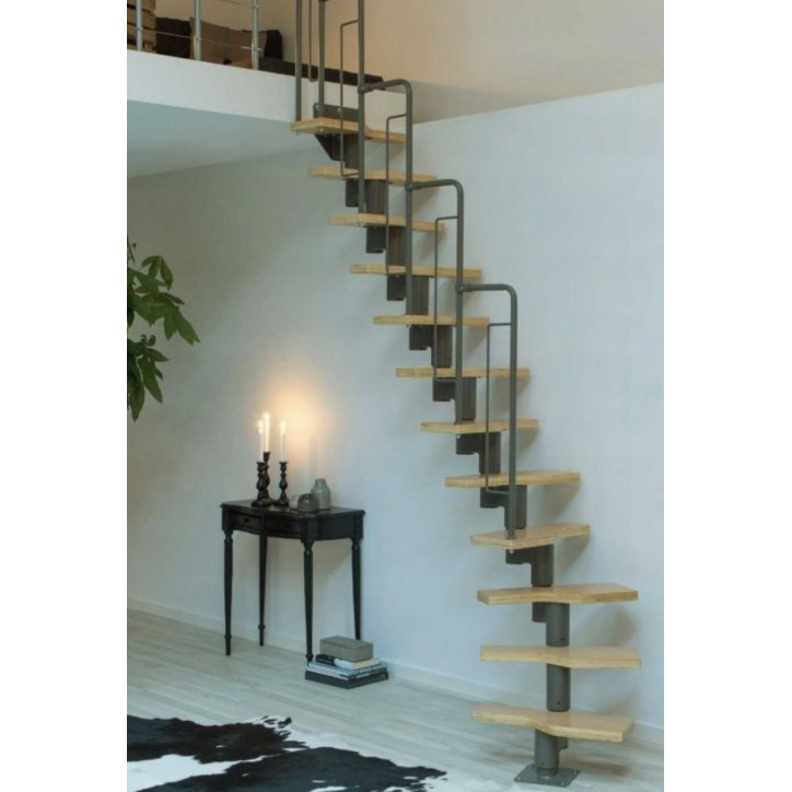 Escalier modulaire Graz - Hauteur à franchir 222cm à 270cm, Lx580cm