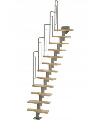 Escalier modulaire Graz - Hauteur à franchir 222cm à 270cm, Lx580cm