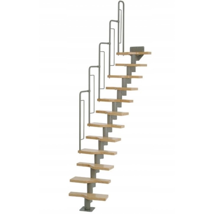 Escalier modulaire Graz - Hauteur à franchir 222cm à 270cm, Lx580cm