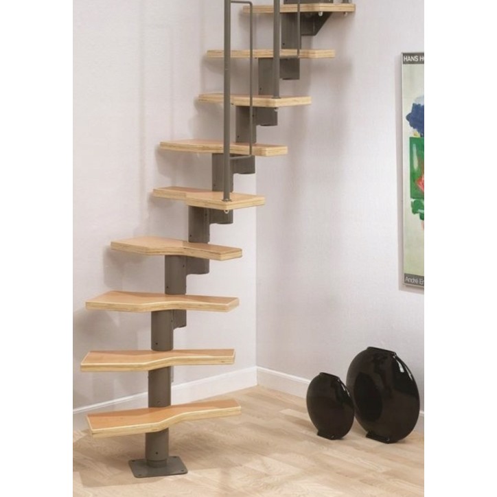 Escalier modulaire Graz - Hauteur à franchir 222cm à 270cm, Lx580cm