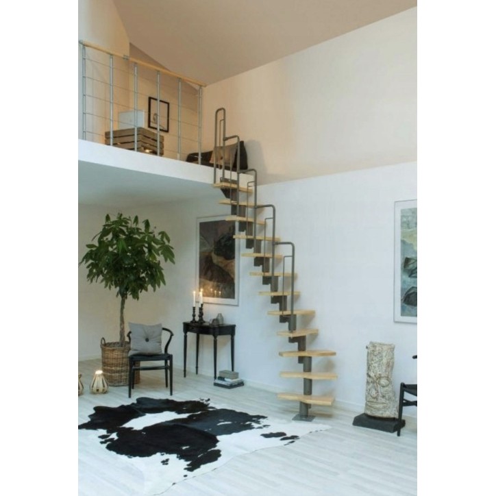 Escalier modulaire Graz - Hauteur à franchir 222cm à 270cm, Lx580cm