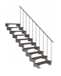 Escaliers Gardentop - Hauteur à franchir 180cm à 220cm, Lx80 cm, Hx220cm