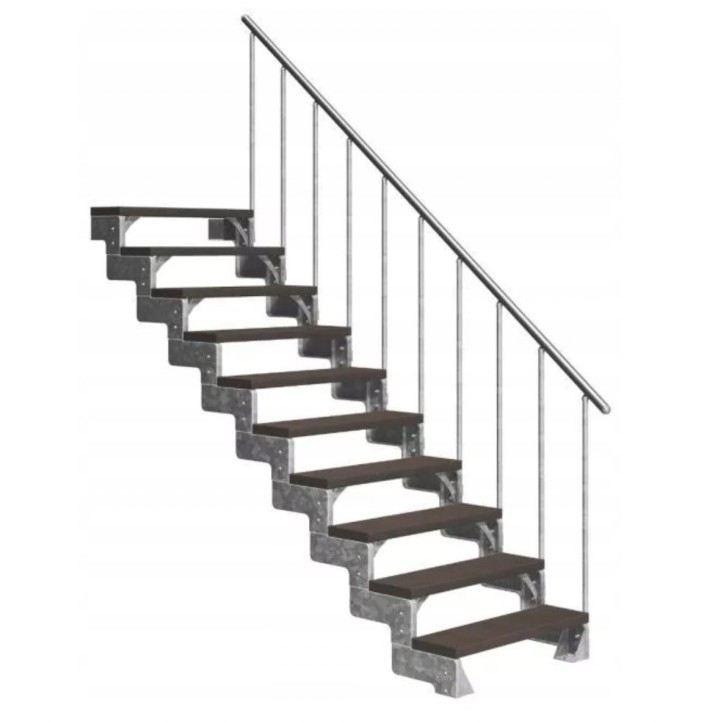 Escaliers Gardentop - Hauteur à franchir 180cm à 220cm, Lx80 cm, Hx220cm