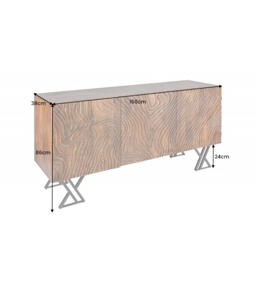 Buffet WAVE en bois massif de manguier