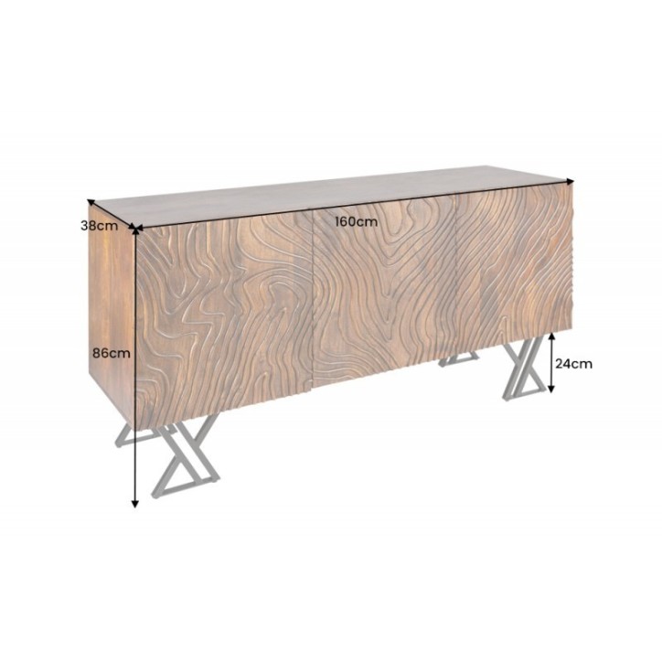 Buffet WAVE en bois massif de manguier