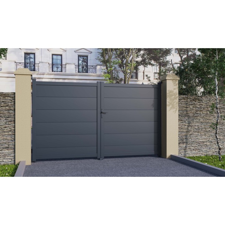 Portail Carlos 170x300cm ? 2 vantaux en aluminium