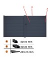 Portail Carlos 170x300cm ? 2 vantaux en aluminium