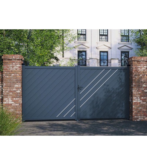 Portail Andrew 140x300cm ? 2 vantaux en aluminium