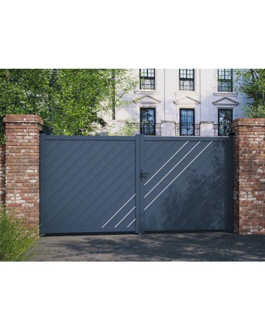 Portail Andrew 140x300cm ? 2 vantaux en aluminium