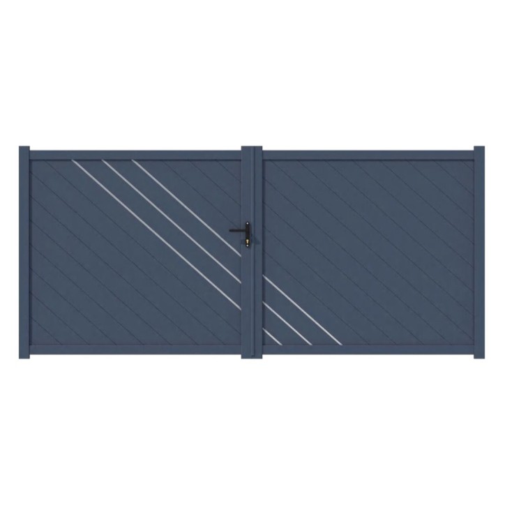 Portail Andrew 140x300cm ? 2 vantaux en aluminium