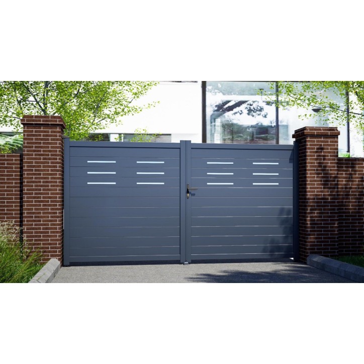 Portail Susan 170x300 cm ? 2 vantaux en aluminium