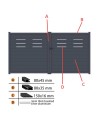 Portail Susan 140x300 cm ? 2 vantaux en aluminium