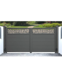 Portail Braga 150x320cm 2 vantaux en aluminium et 2 poteaux