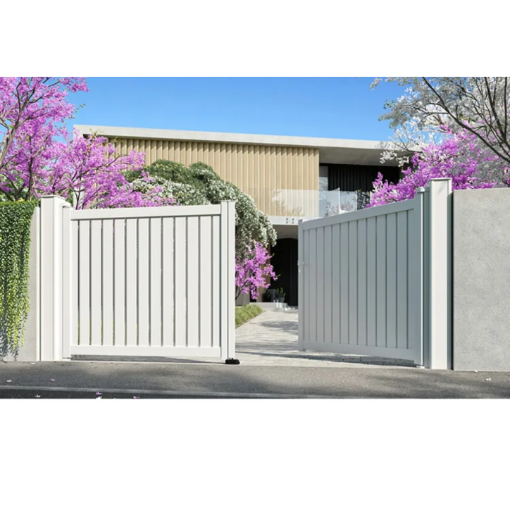 Portail Varna 150x300cm 2 vantaux en aluminium et 2 poteaux