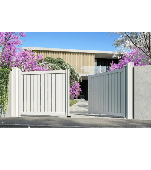 Portail Varna 150x300cm 2 vantaux en aluminium et 2 poteaux