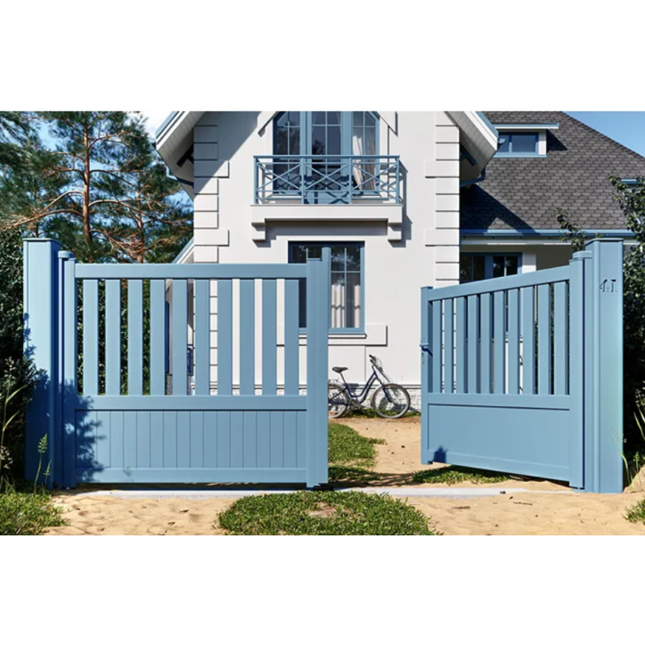 Portail Bretagne 150x300cm 2 vantaux en aluminium et 2 poteaux