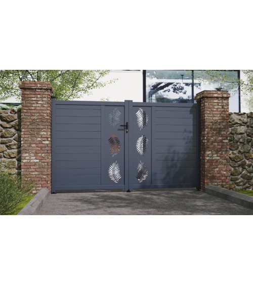 Portail Zoé 140x300cm ? 2 vantaux en aluminium