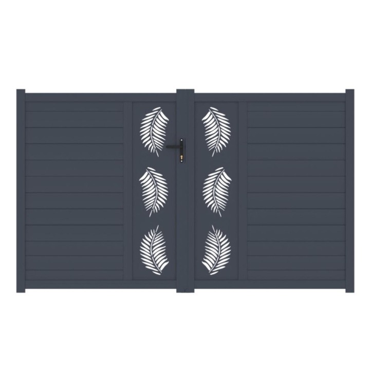 Portail Zoé 140x300cm ? 2 vantaux en aluminium