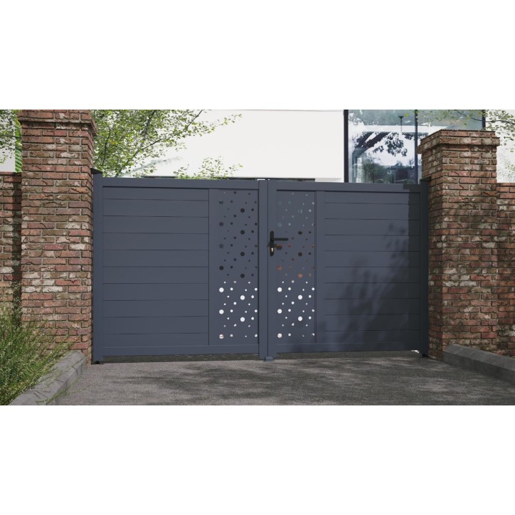 Portail Adam 140x300cm ? 2 vantaux en aluminium Portail Adam 140x300cm ? 2 vantaux en aluminium