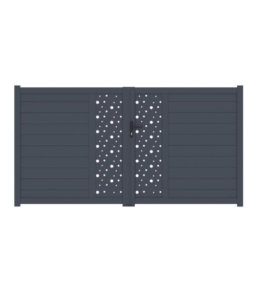 Portail Adam 140x300cm ? 2 vantaux en aluminium