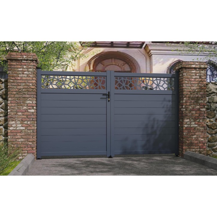 Portail Chloé 140x300cm ? 2 vantaux en aluminium