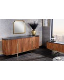 Buffet LINE III en bois massif de manguier + marbre