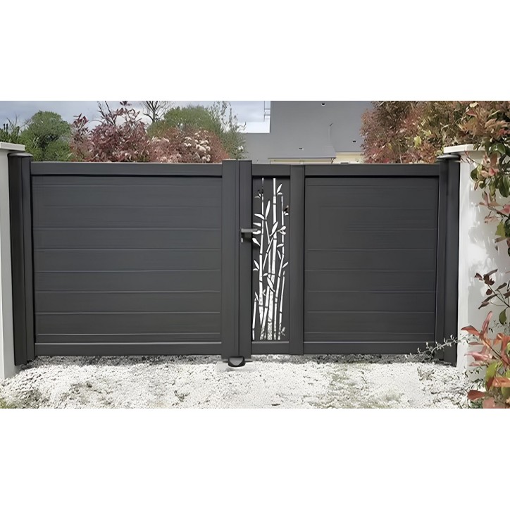 Portail Noah 150x300/350 cm en aluminium à deux vantaux