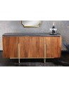Buffet LINE III en bois massif de manguier + marbre