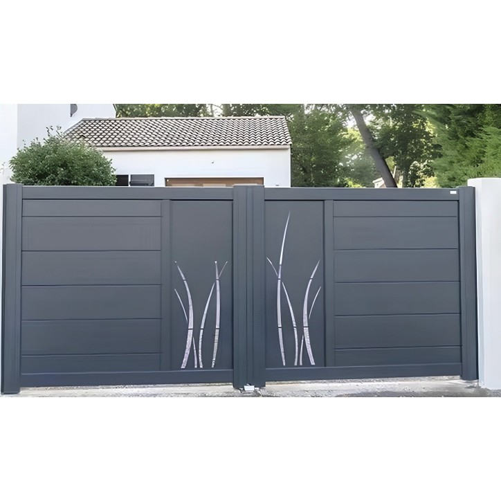 Portail Clara 150x300/350 cm en aluminium à deux vantaux