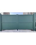 Portail Jade 150x300/350 cm en aluminium à deux vantaux, avec 2 poteaux