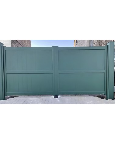 Portail Jade 150x300/350 cm en aluminium à deux vantaux, avec 2 poteaux
