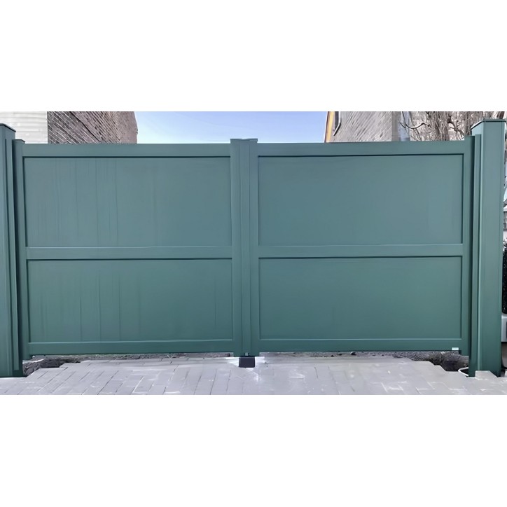 Portail Jade 150x300/350 cm en aluminium à deux vantaux, avec 2 poteaux