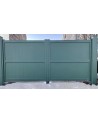 Portail Jade 150x300/350 cm en aluminium à deux vantaux, avec 2 poteaux