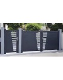Portail Hugo 150x300/350 cm en aluminium à deux vantaux, avec 2/3 poteaux