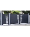 Portail Hugo 150x300/350 cm en aluminium à deux vantaux, avec 2/3 poteaux