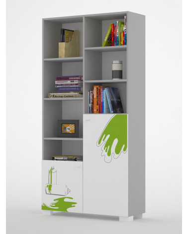 Bibliothèque GRAFFITI ART, 100cm blanc