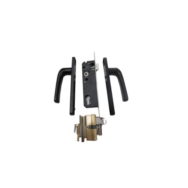 Portail Lina 150x300/350 cm en aluminium à deux vantaux, avec 2 poteaux