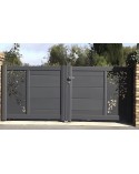 Portail Paul 150x300/350 cm en aluminium à deux vantaux