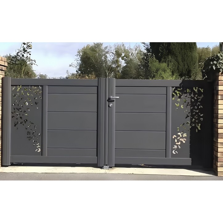 Portail Paul 150x300/350 cm en aluminium à deux vantaux