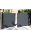 Portail Manon 150x300/350 cm en aluminium à deux vantaux, avec 2 poteaux