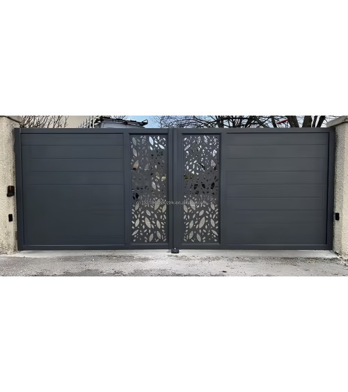 Portail Sarah 150x300/350 cm en aluminium à deux vantaux