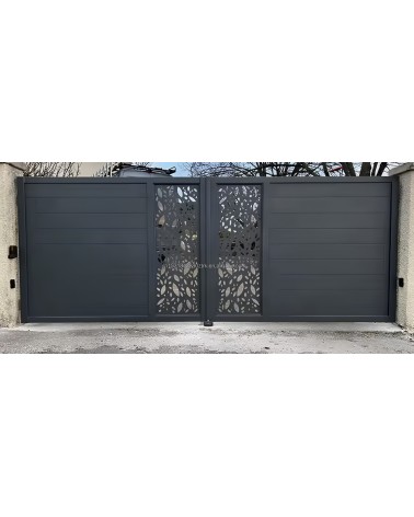 Portail Sarah 150x300/350 cm en aluminium à deux vantaux