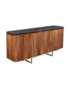 Buffet LINE III en bois massif de manguier + marbre