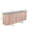 Buffet LINE III en bois massif de manguier + marbre