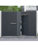 Portail Jules III 200 x 350cm ? 2 vantaux et portillon intégré alu