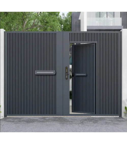 Portail Jules III 200 x 350cm ? 2 vantaux et portillon intégré alu